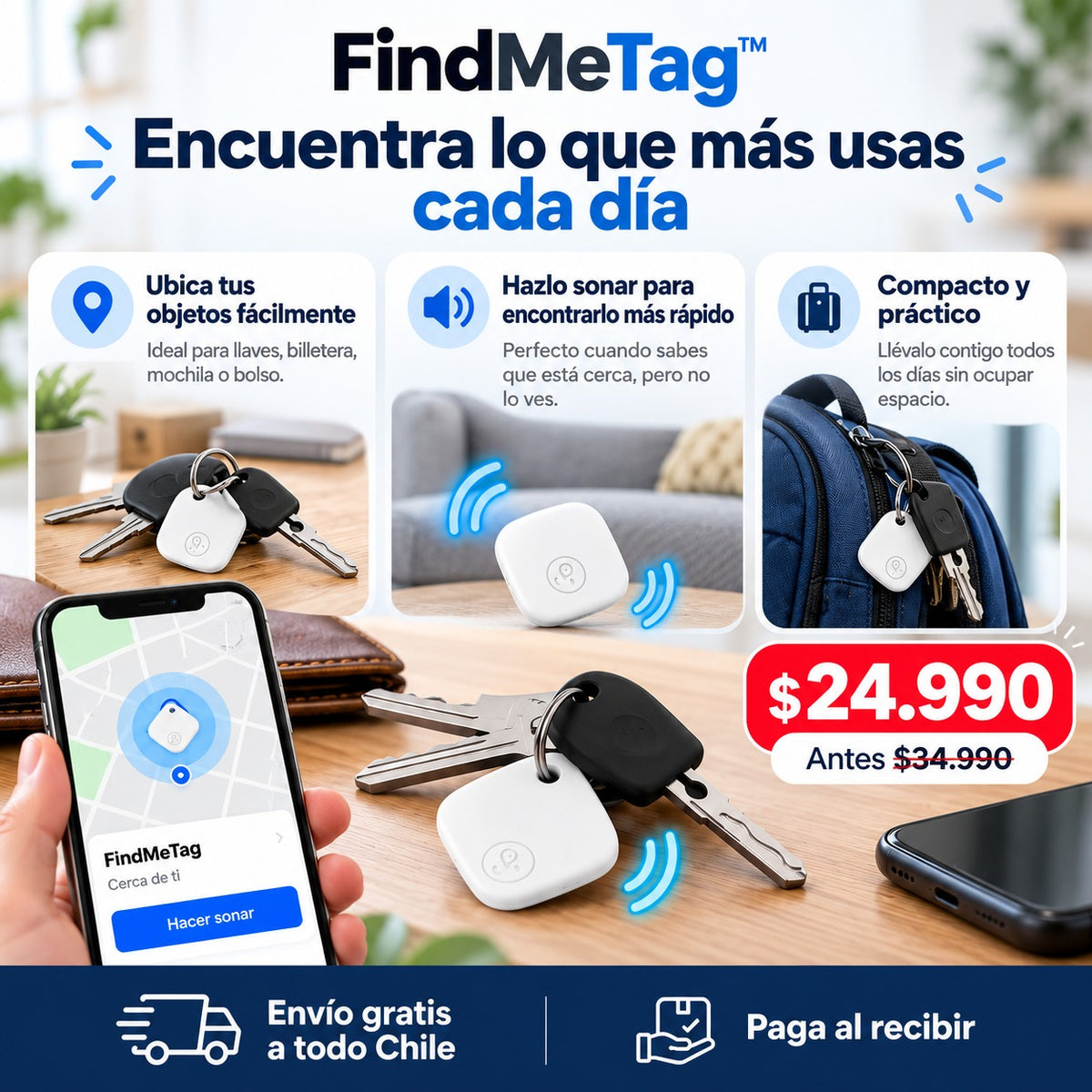 FindMeTag™ | Localiza lo importante en segundos desde tu teléfono